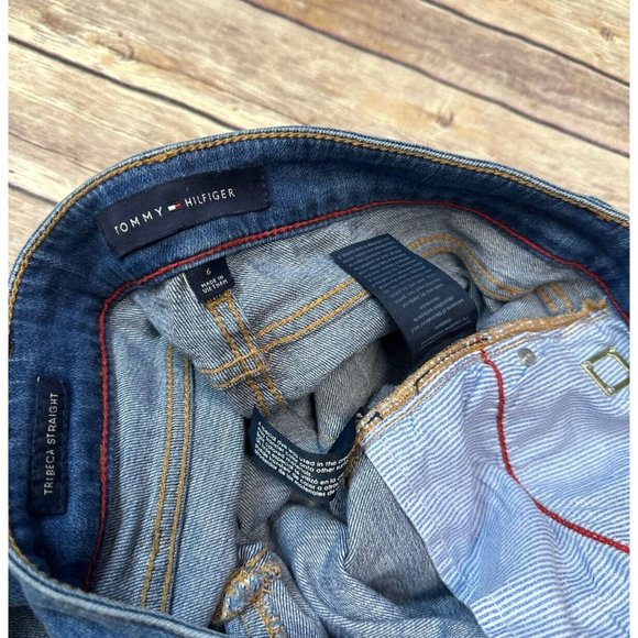 Tommy Hilfiger Women's Blue Tribeca Straight-Leg Mid-Rise Casual Jeans Size 6 - Picture 6 of 6